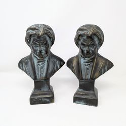 Vintage Brass Busts/Bookends: Ludwig van Beethoven