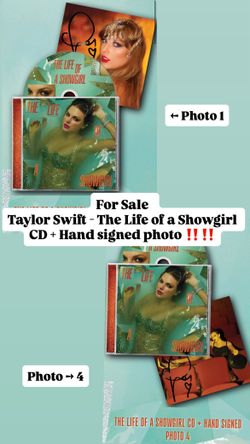 Taylor Swift - The Life Of A ShowGirl CD + Hand Signed Photo 1 & 4