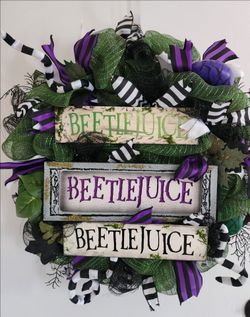 Halloween Beetlejuice wreath