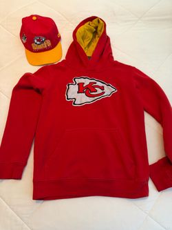 Boys Youth Kansas Chiefs hat and hoodie