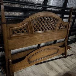 Real wood full bed frame