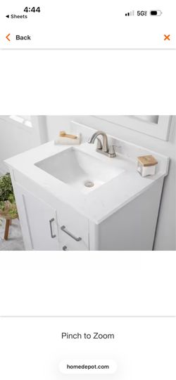 31 in. W x 22 in D Quartz White Rectangular Single Sink Vanity Top in Snow Orchid