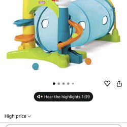 Little Tikes Learn & Play 2-in-1 Activity Tunnel with Ball Drop Game, Windows, Silly Sounds, Music, Accessories, Collapsible for Easy Storage- Gifts f