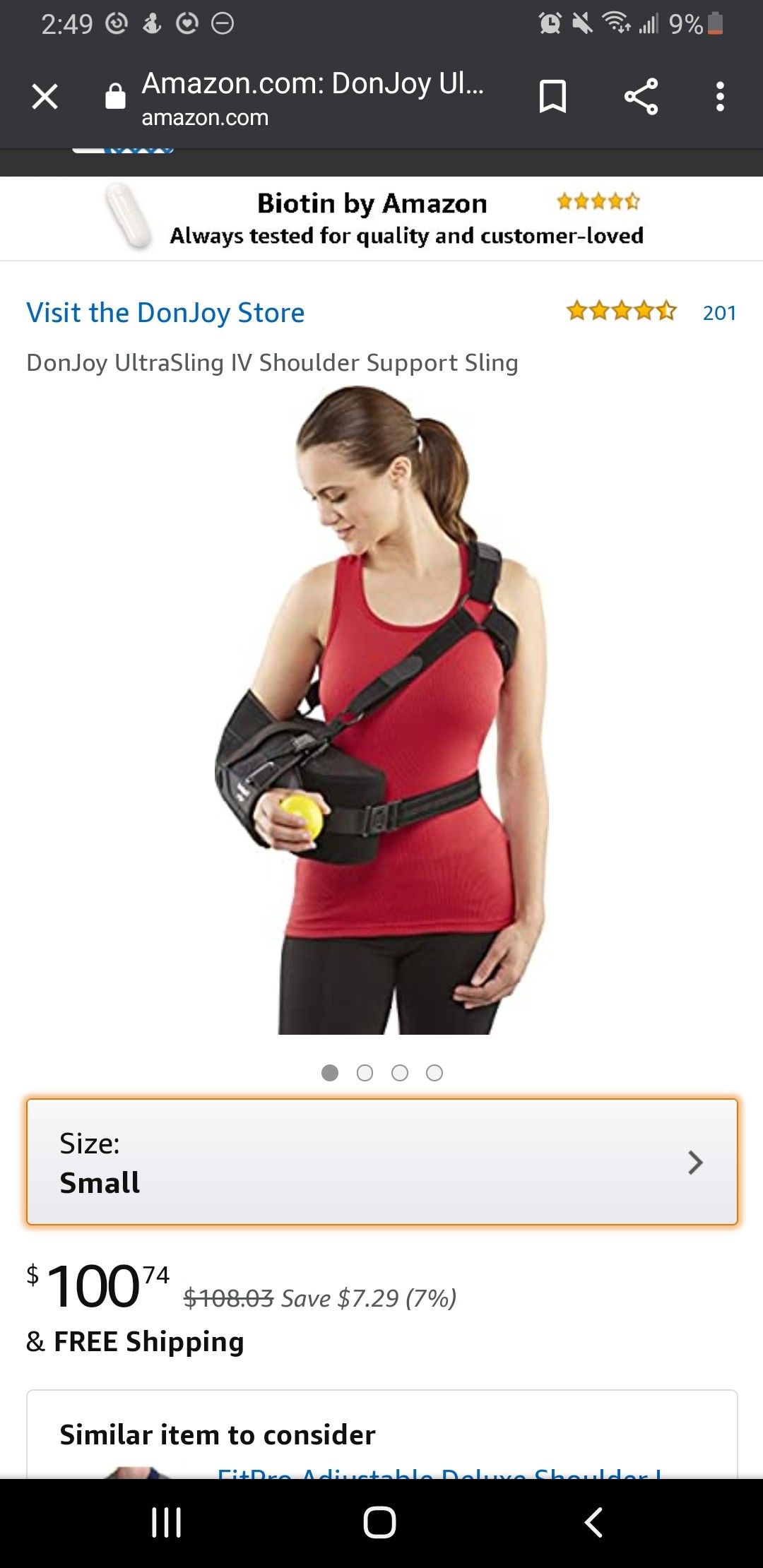 Only $20, DonJoy UltraSling IV Shoulder Support Sling