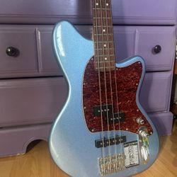Blue Ibanez Bass Electric Guitar TMB100