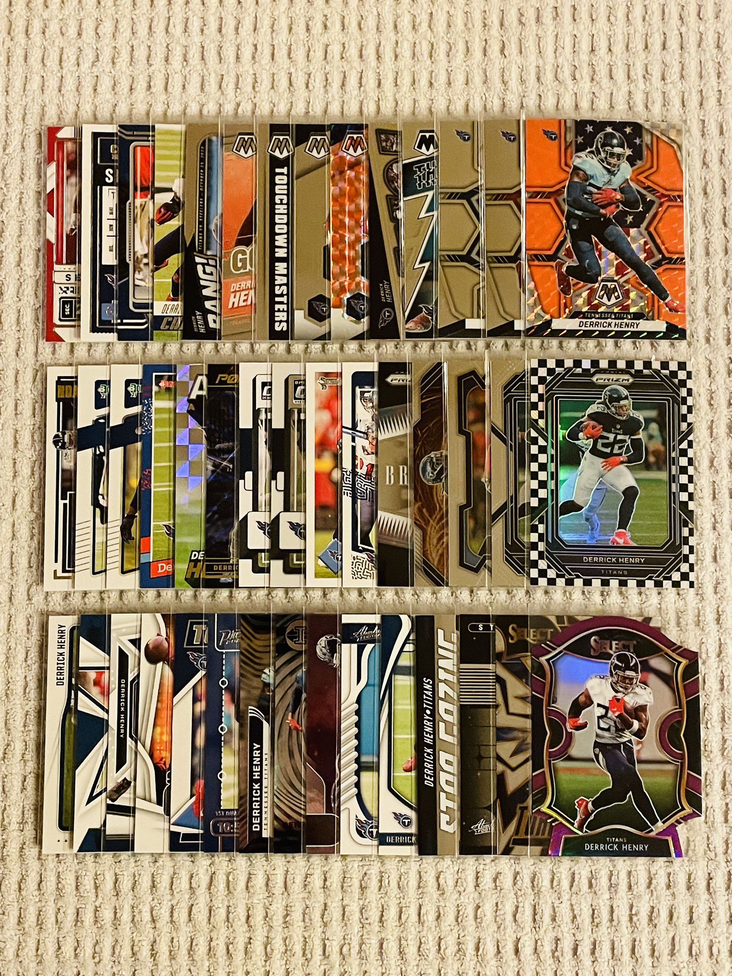 Derrick Henry 44 Card Football Lot! Prizms, Parallels, Inserts, Short Prints, Variations & More!