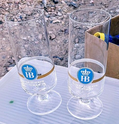 2 Vintage HB Glasses