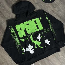 Sp5der X-Ray Hoodie “ Black and Green “ Size M