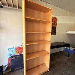 Wooden tall bookshelf