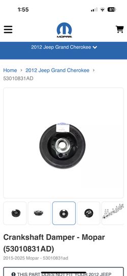 Dodge Hellcat Jeep Track hawk 6.2 L Supercharged Damper