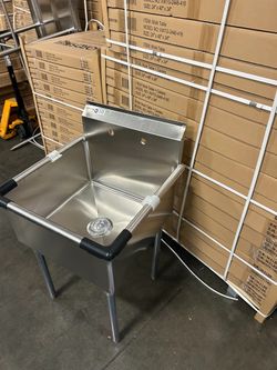 New heavy duty utility sink 27x27" outside dimension 24"x24" tub Laundry / mop sink
