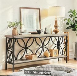 70.9 INCH INDUSTRIAL WOODEN AND METAL SOFA TABLE