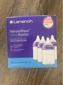 Brand new lansinoh glass baby bottles (4 pack)