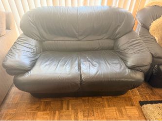 Faux leather loveseat