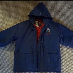 Authentic 1990s New York Giants Quilted Puffer Jacket Vintage XL Retro NFL Rare