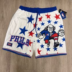 New Philadelphia 76ers NBA Fanatics  & KidSuper Studios Hometown Shorts Adult Sizes S, M, L, XL