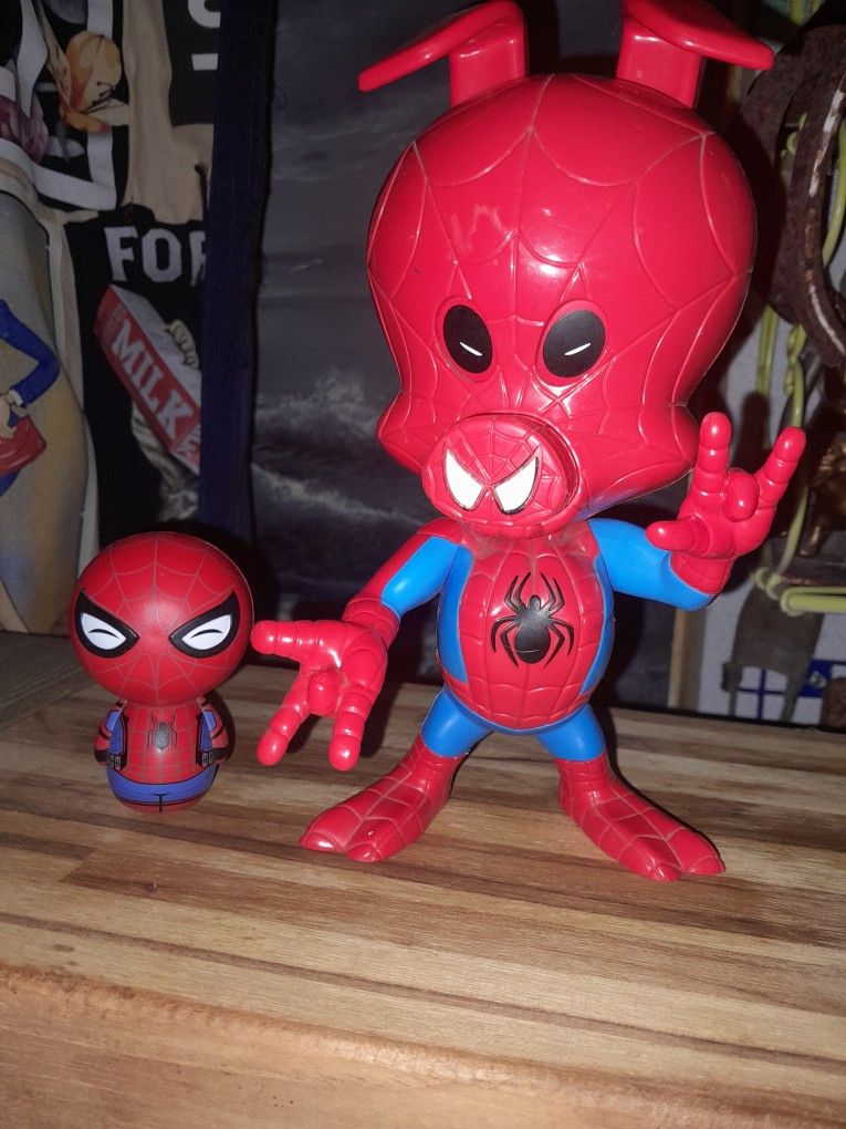 Spider Pig Action Figure And Funco Pint Size Hero Spiderman