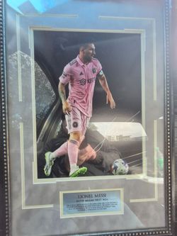 Lionel Messi Inter Miami First Win Framed Photo