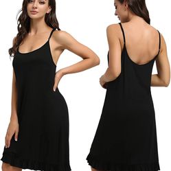 Nightgowns for Women Sleeveless Chemise for Women Spaghetti Strap Nightgown Bamboo Nightgowns for Women
