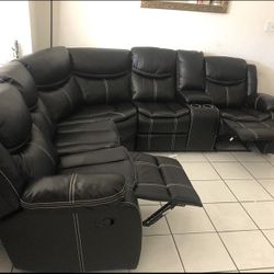 Furniture, Living Room Sectional Leather Recliner