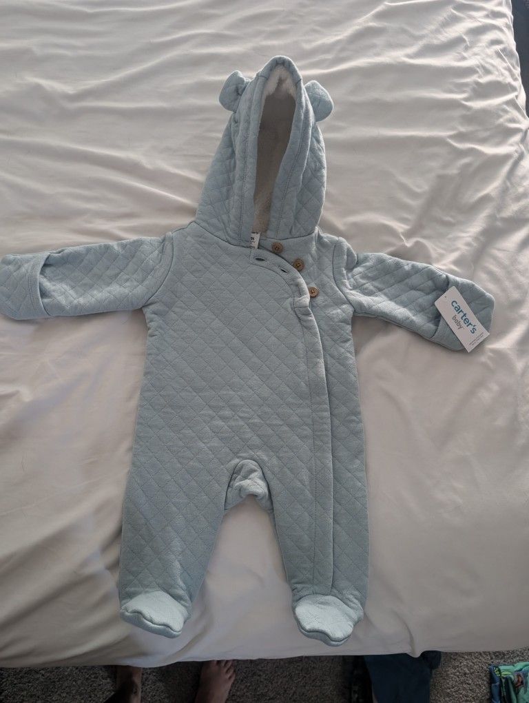 Winter Onesie 3m Baby Blue