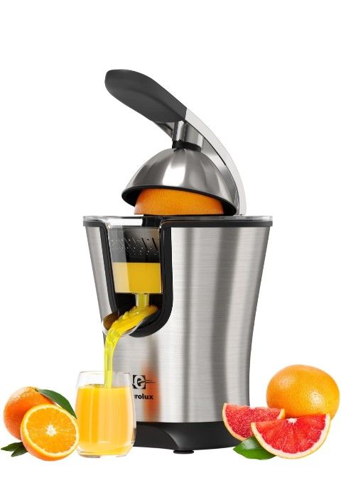 Eurolux Premium Electric Orange Juicer | Stainless Steel Citrus Squeezer With New Ultra-Powerful Motor and Soft Grip Handle for Effortless Juicing