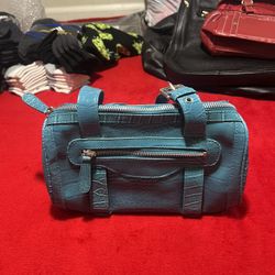 blue crocodile print handbag 