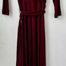 Burgundy Maxi Dress, Medium 
