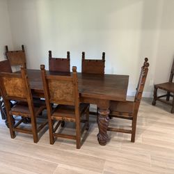 Solid Mesquite Table and 8 Chairs