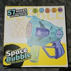 Redcrab Kids Bubble Machine, 57 Hole Automatic Space Bubble Makers with Lights, Bubble Machine for Kids 3+ Years