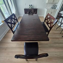 Beautiful Dining Table 6 feet extendable to 8 feet + Bar Console