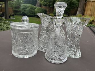 Set of 4 clear lead crystal