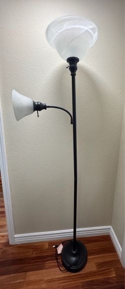 Black Floor Lamp with Reading Light