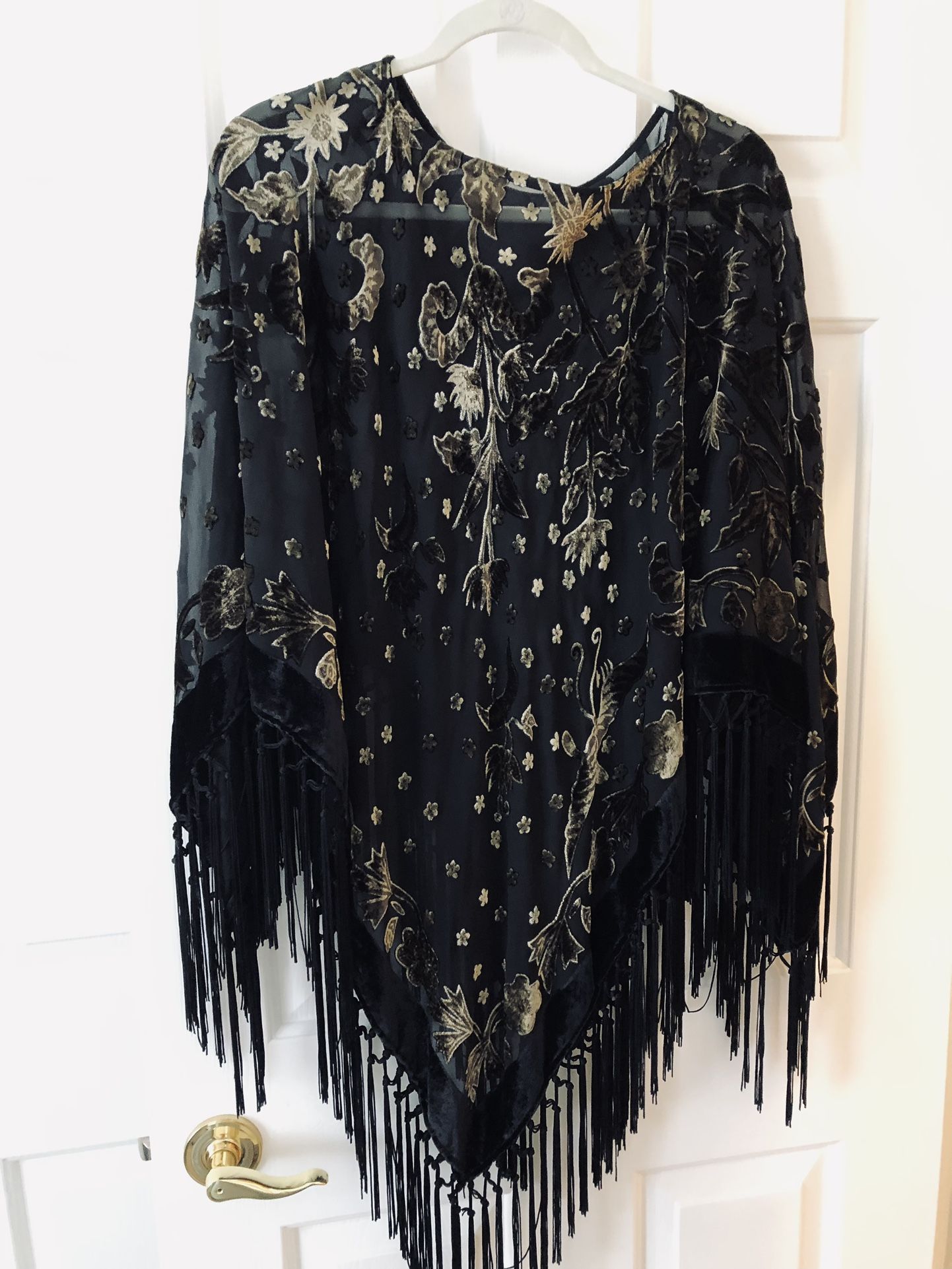 New Sheer cover Up Black with Gold tones for a Wedding guest or evening Party 