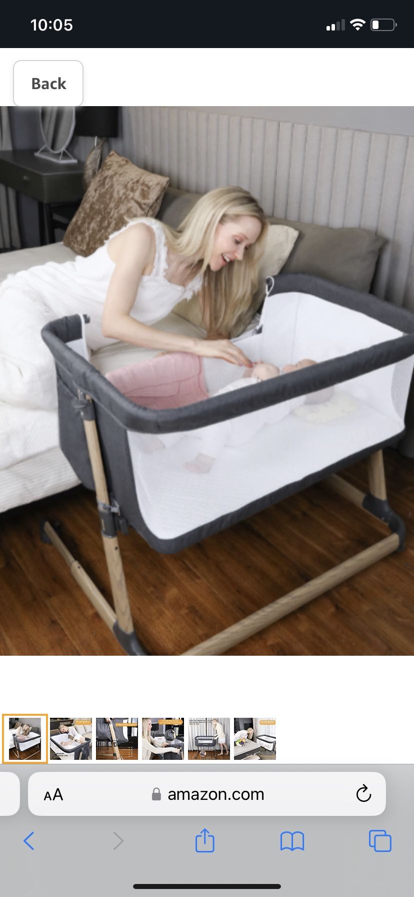 Mumeasy Newborn Baby Bedside Bassinet - Adjustable Portable Bedside Sleeper with Wheels & Storage Basket for Infant Newborn Baby Boy & Girl