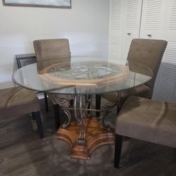 Glass Top Dining Table 