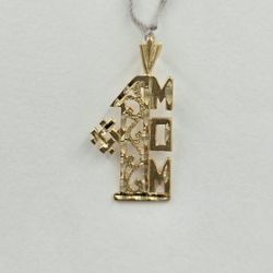 14kt Yellow Gold "#1 Mom" Pendant (1 Gram)