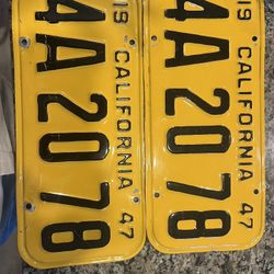 1947 California License Plates