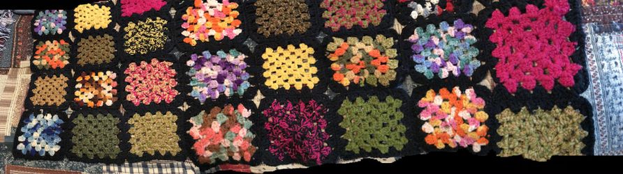 Small old crocheted throw