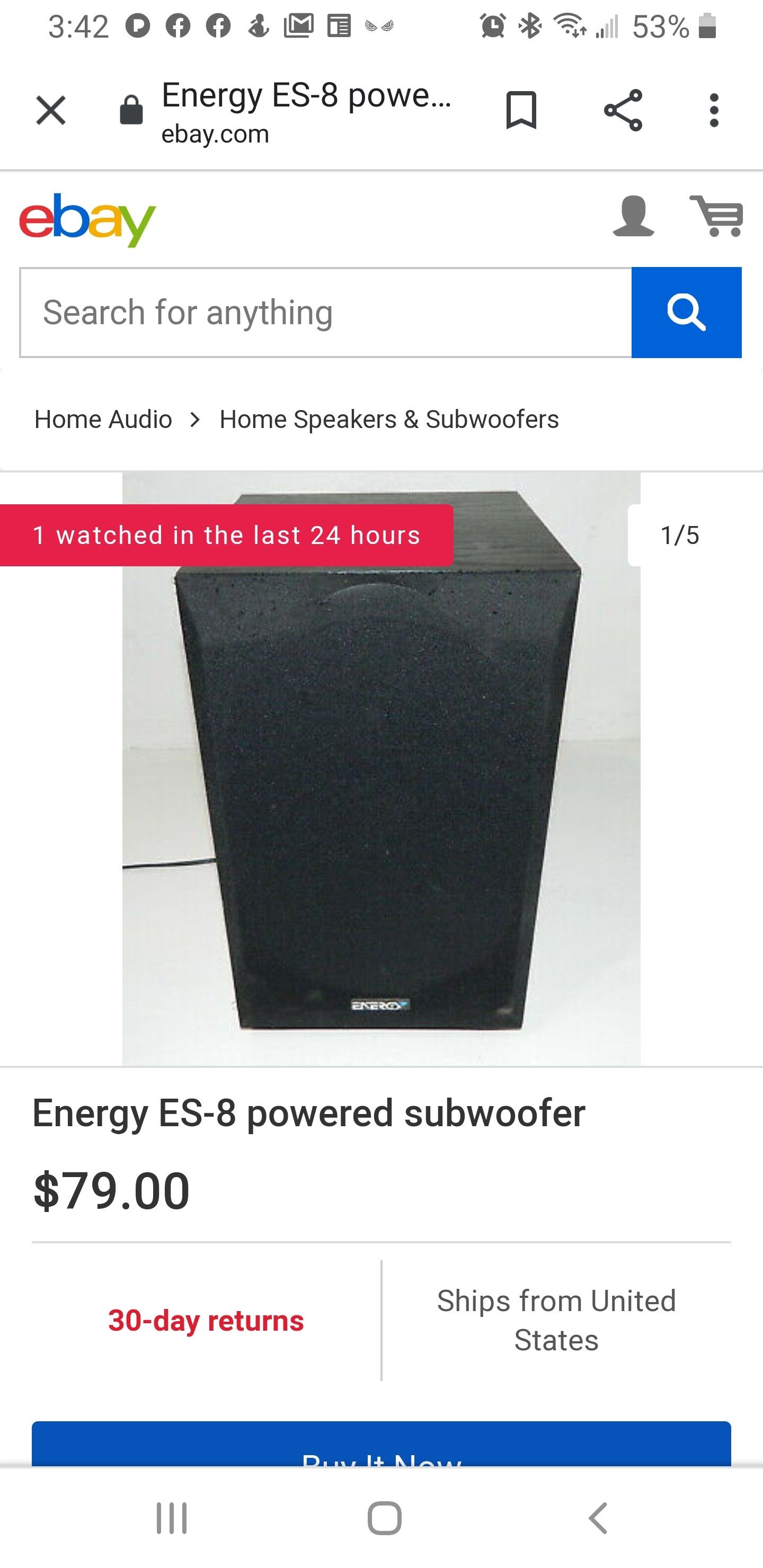 Sub woofer ENERGY 8IN POWER