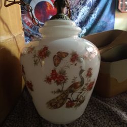 Antique Ornate Glass Hanging Light 