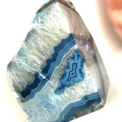 Blue Agate Geode Bookend 