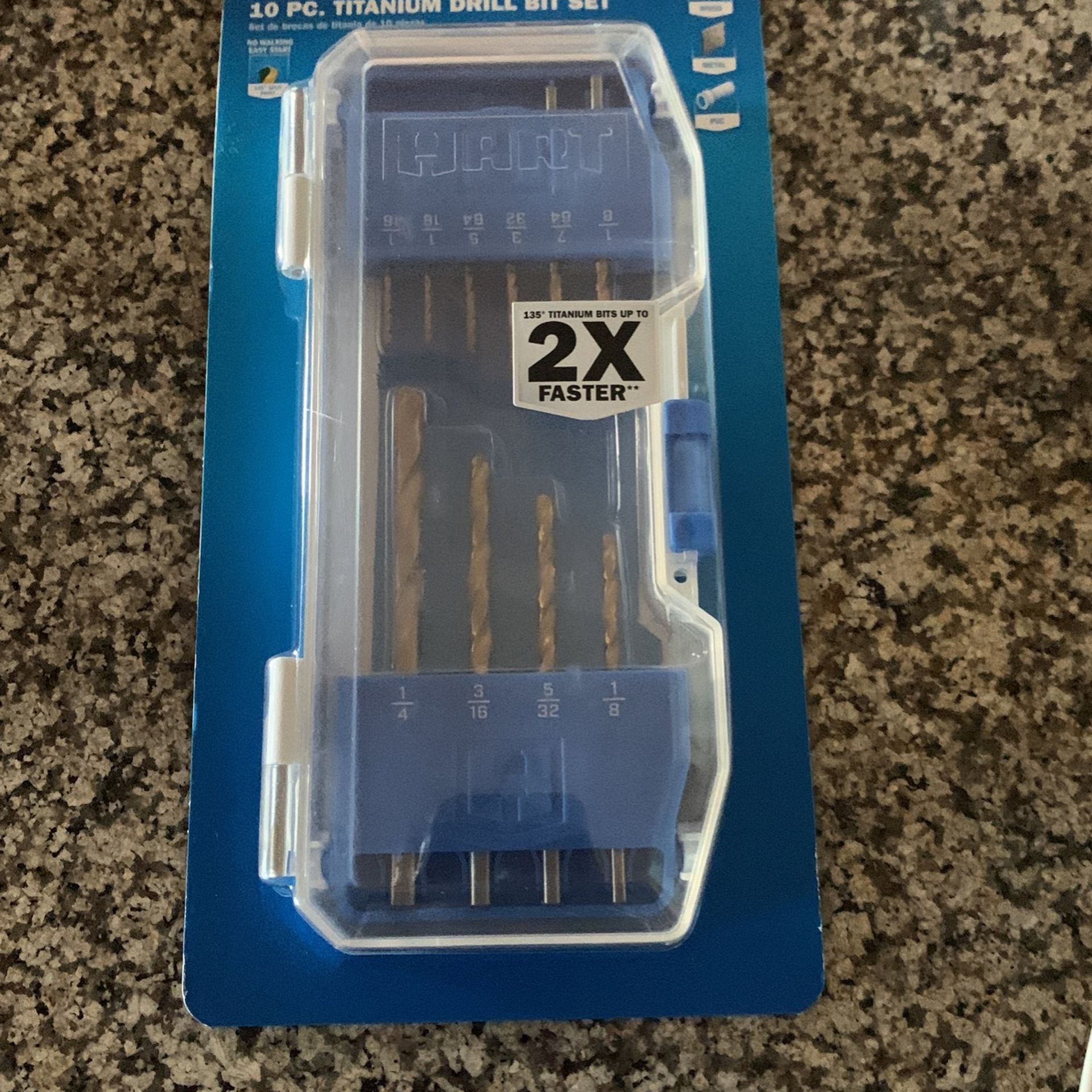 HART 10-Piece Assorted Titanium Drill Bit Set with Storage Case