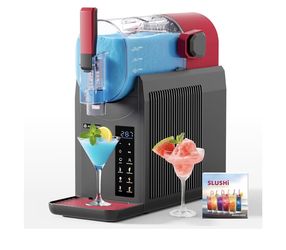 AAOBOSI Slushie Machine for Home, Frozen Drink Machine with Cookbook, Margarita Machine with 6 Presets Programs, No Ice Needed, Auto Cleaning, Slushy
