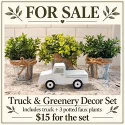 🌿 Truck & Greenery Decor Set 🌿