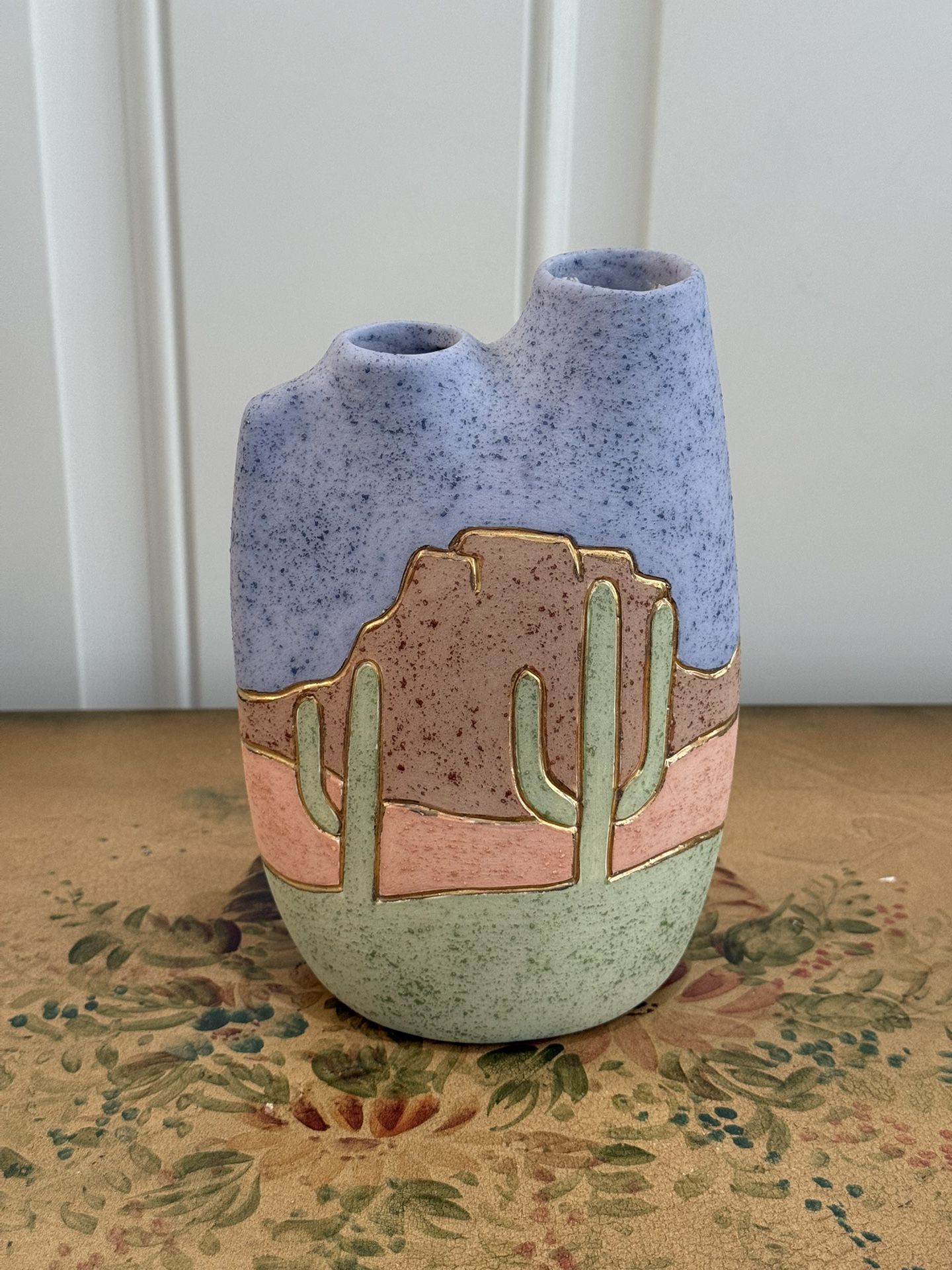 Vintage 80’s Southwestern Cacti Vase