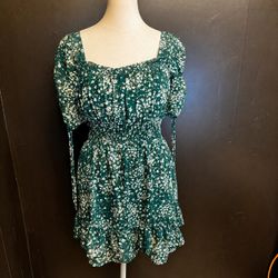 Sweet Storm Green Floral Cottagecore Mini Dress Size M