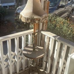 Antique Lamp With Table 