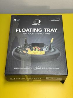 Diveblast Floating Tray for Pools & Hot Tubs | Drink & Snack Holder | Black | Sealed