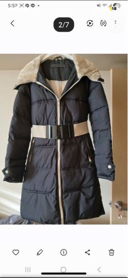 NEW Women Steve Madden Faux Fur Jacket Coat Belt Removable Size Small